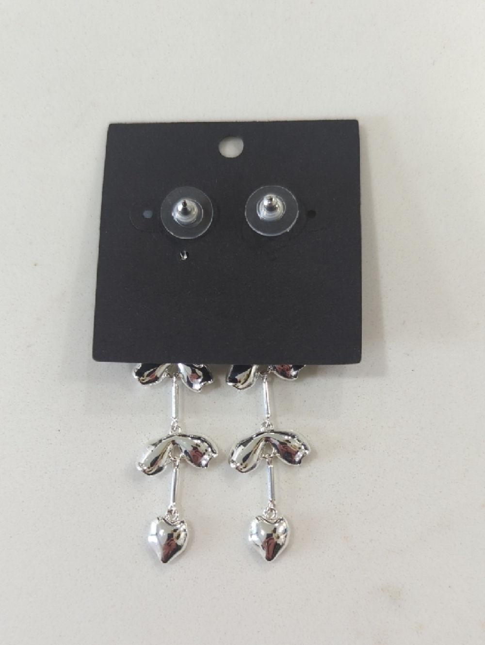 Ann Taylor Silver Multi-Tier Floral Drop Earrings - Picture 8 of 8
